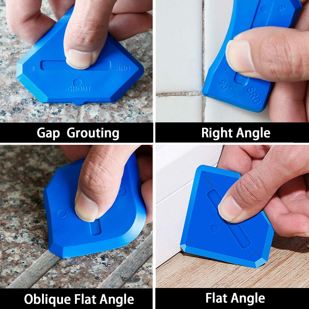 3 in 1 Silicone Caulking Tool Kit Silicone Remover Caulk Finisher Sealant Smooth Scraper Grout Set Tools