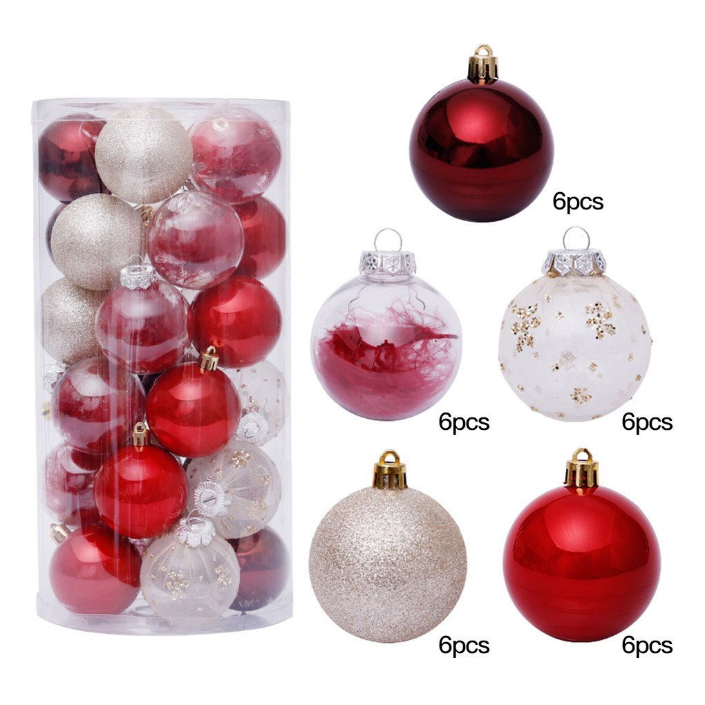 6cm 30pcs Christmas Tree Hanging Balls Home Office Mall Tree Plastic Balls Hanging Decor Ornament: NO.5