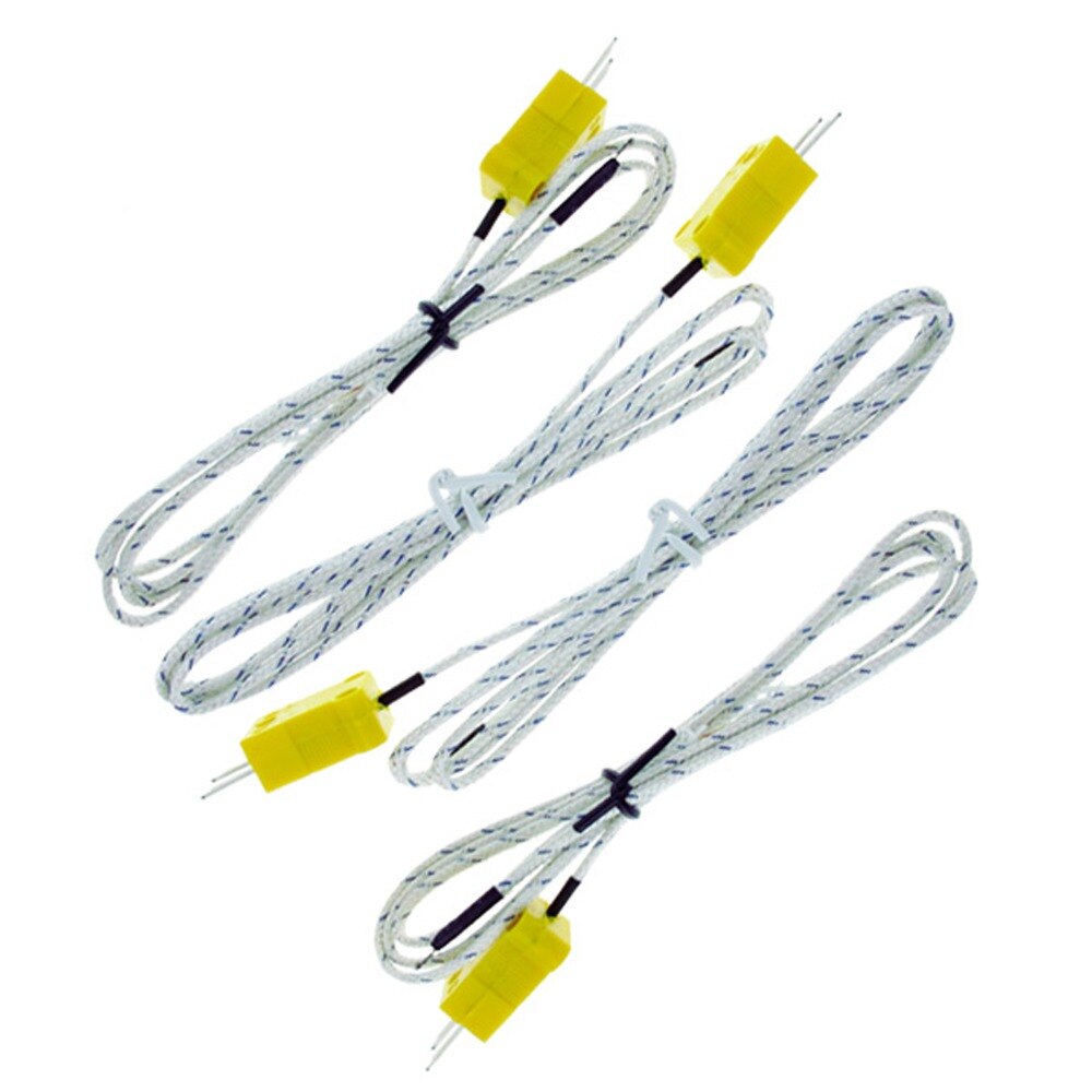 Digital Thermometer K-Type Metal 4 Channel &amp; Bead Probe Thermometer and Backlight K-Type Thermocouples Instrument Hold Function