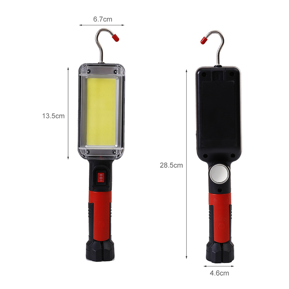 1/2/4 stk. usb genopladelig cob arbejdslampe bærbar led lommelygte 18650 justerbare vandtætte magnetiske krogklemmer campinglanterne