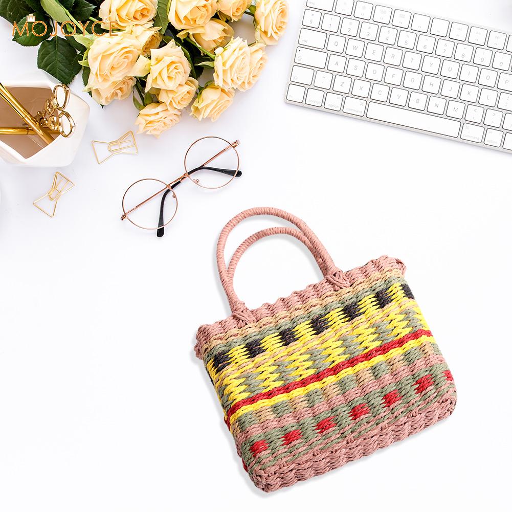 Dames handtassen van stro, zomer strandmand, schoudertas, crossbody, handgreep, strandtas