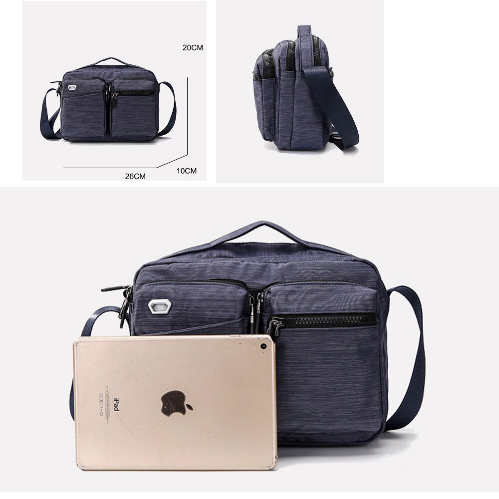 Sacoki moda saco de escritório para homens satchels à prova dwaterproof água bolsa ipad tote bolsa multi bolso masculino negócios mensageiro sacos