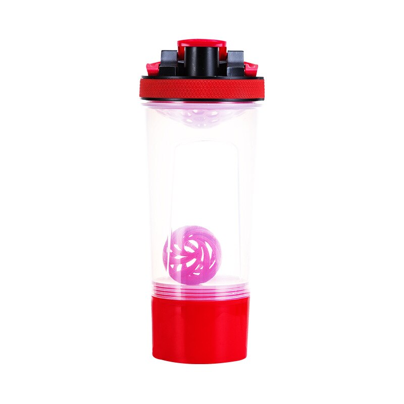 700Ml Wei-eiwit Shaker Fles Plastic Waterfles Bpa Gratis Proteina Shaker Gym Sport Fitness Draagbare Drinkfles: transparent red