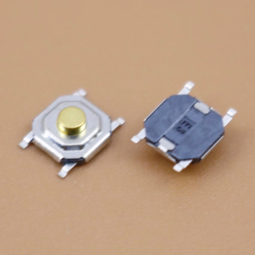 YuXi 1PCS/LOT 4 * 4 * 2.0MM SMD Tact Switch brass button / copper head 4x4x2