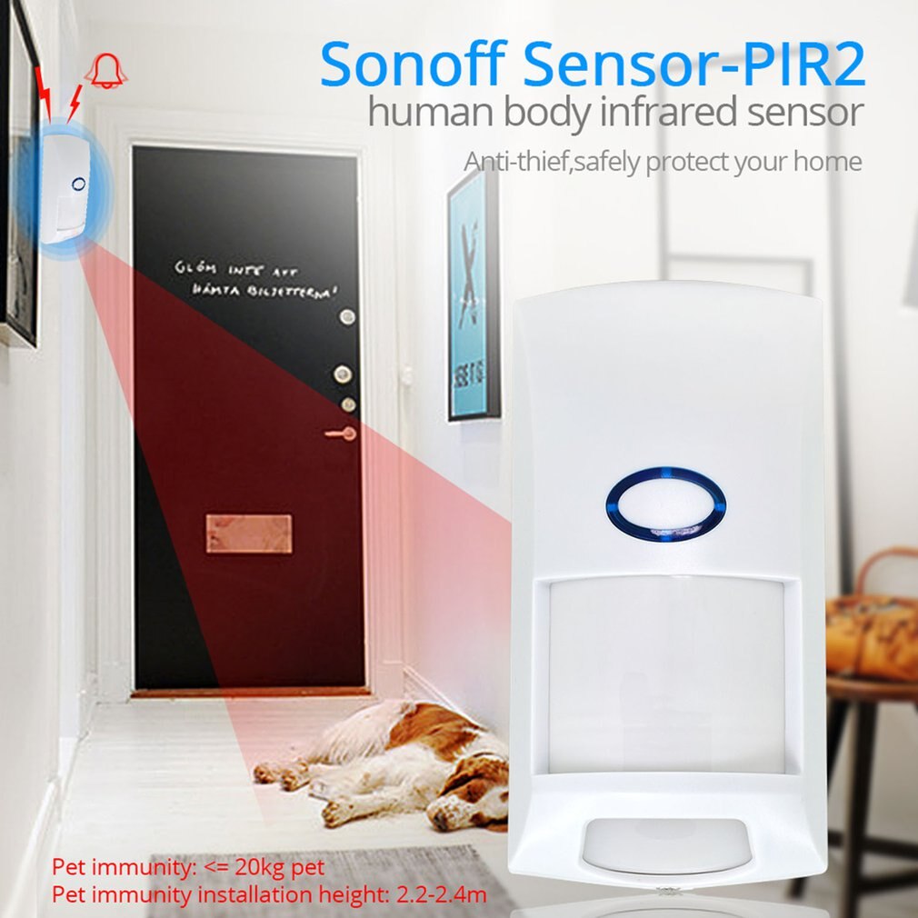 Sonoff Pir2 Rf Pir Motion Sensor Detector 433Mhz Wifi Wireless Remote Alarm Security System Anti-Theft Sensor