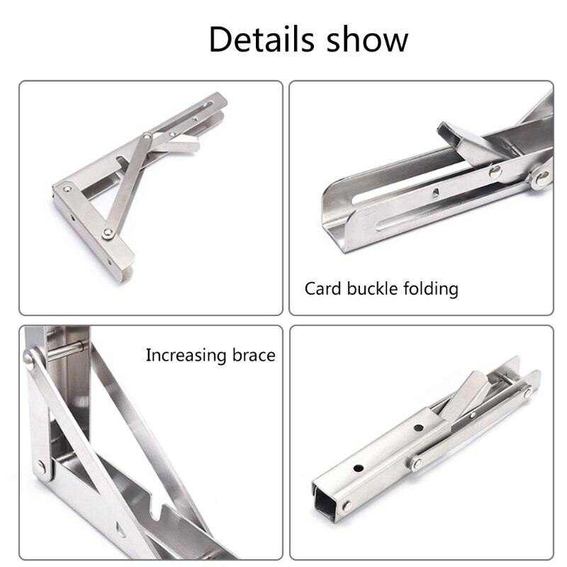 2Pcs Folding Heavy Duty Shelf-Bracket Bench Table Folding Shelf or Bracket T5UA