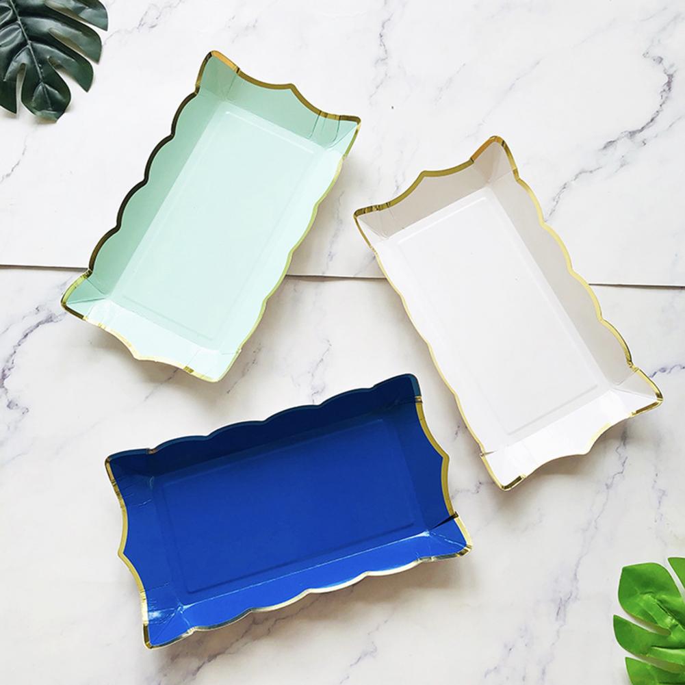 Fruit Plate Disposable Multifunctional Large Capacity Colorful Rectangular Disposable Plate Dinnerware for Picnic Tableware