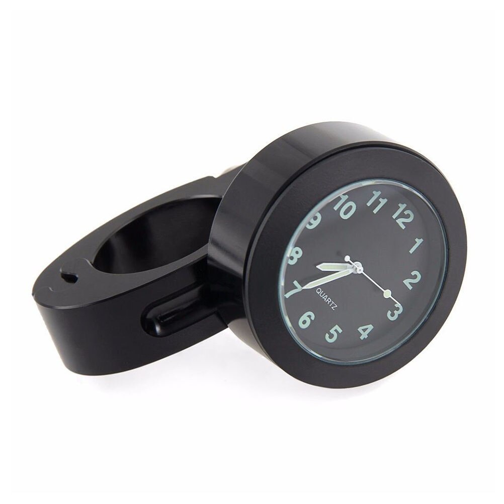 Bicycle Handlebar Clock Waterproof 7/8" Motorcycle Motorbike Accessory Handbar Mount Digital Clock Bike Bell: Black