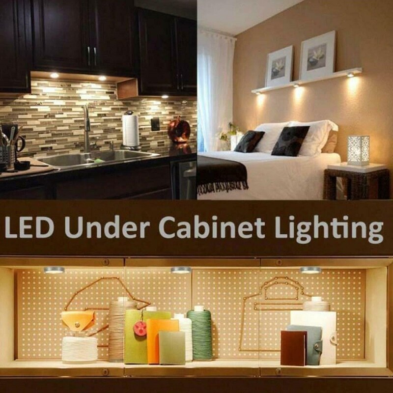 6pcs 12V Car Camper Van RV Interior Lights 21 LED Round Cabinet Kitchen Spotlights Warm White 3000K