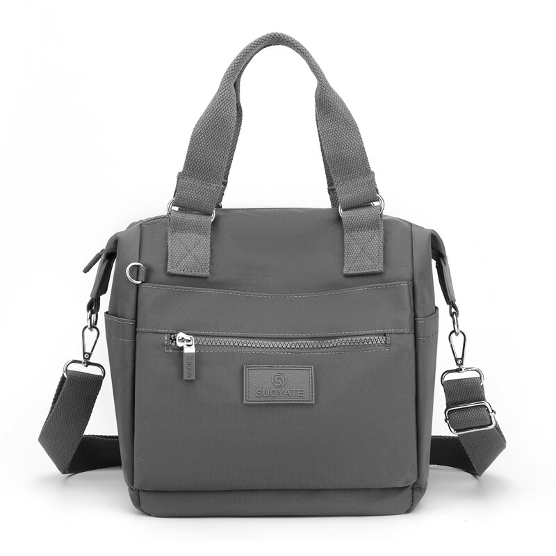 Grote Capaciteit Reizen Vrouwelijke Crossbody Tassen Rits Meerdere Pocket Handtas Toevallige Waterdichte Nylon Vrouwen Schouder Messenger Bag: GRAY