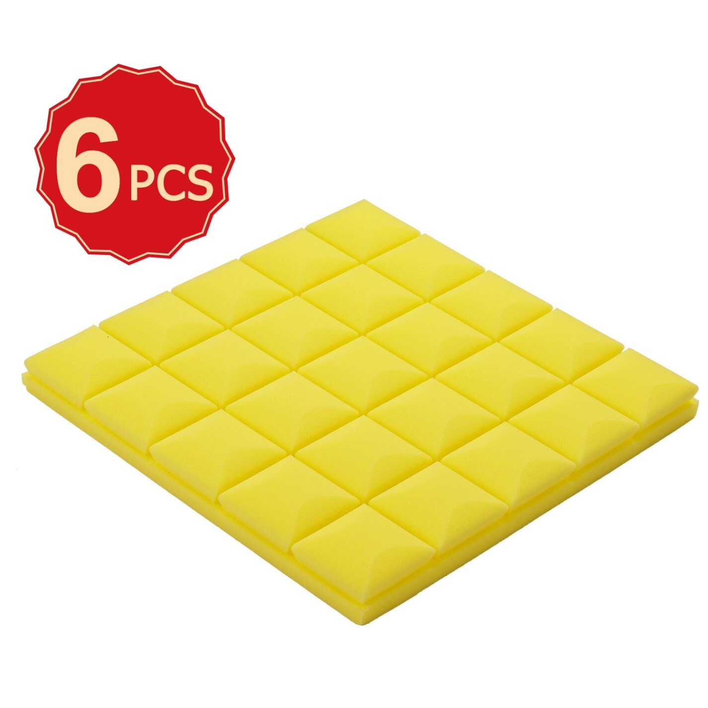 6PCS 20X20X2 Inches Acoustic Foam Panels Soundproof Foams Panels Wedges for Studio Home Walls Ceiling Sound Absorbing Insulation: MushroomShape Yellow