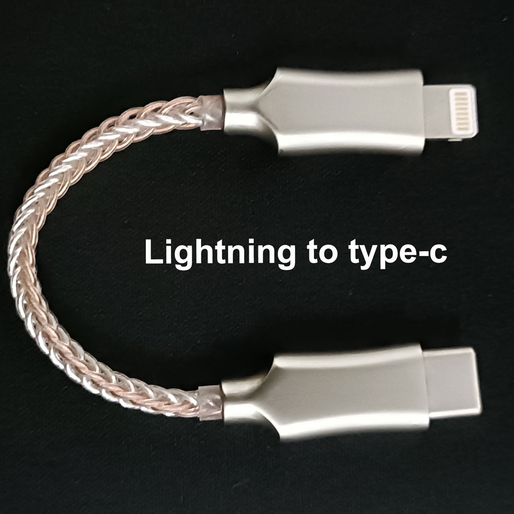 Câble Lightning vers type-c DAC OTG, 8 cœurs, en cuivre monocristallin, Micro USB pour iPhone 12 Pro Max 11 X Android,: B Lightning-TC