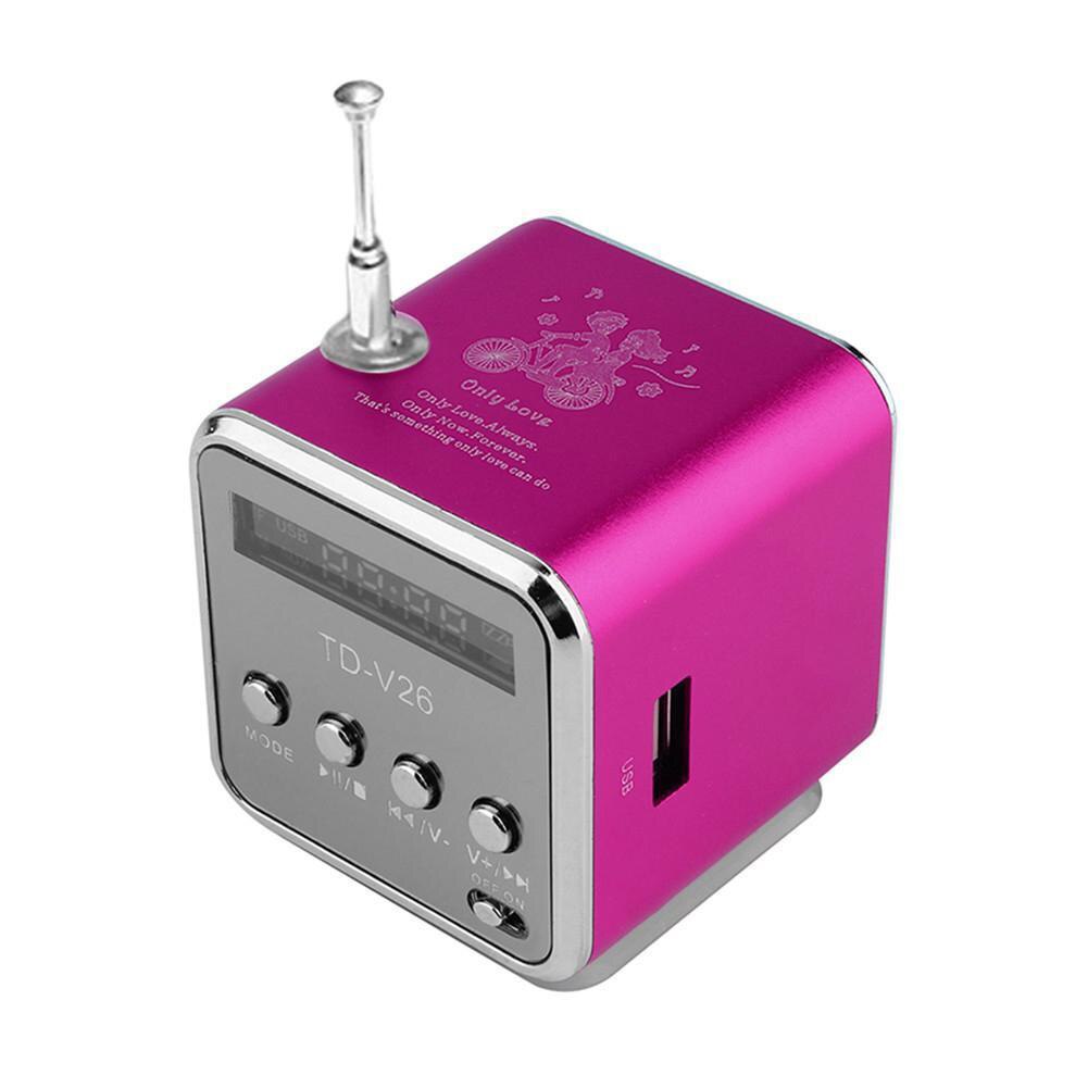 Mini Digital tragbar Radio Fm Mini Radio Internet Fm Radio lautsprecher USB SD Karte Spieler Für praktisch Pc Musik Spieler MP3 MP4: Rose rot