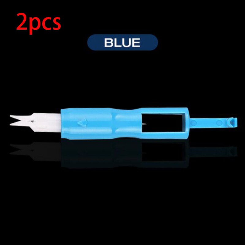 Blue Needle Threader Insertion Sewing Tool Automatic Machine Sewing Needle Device Needle Changer Lead Wire Threader Tool: 2pcs