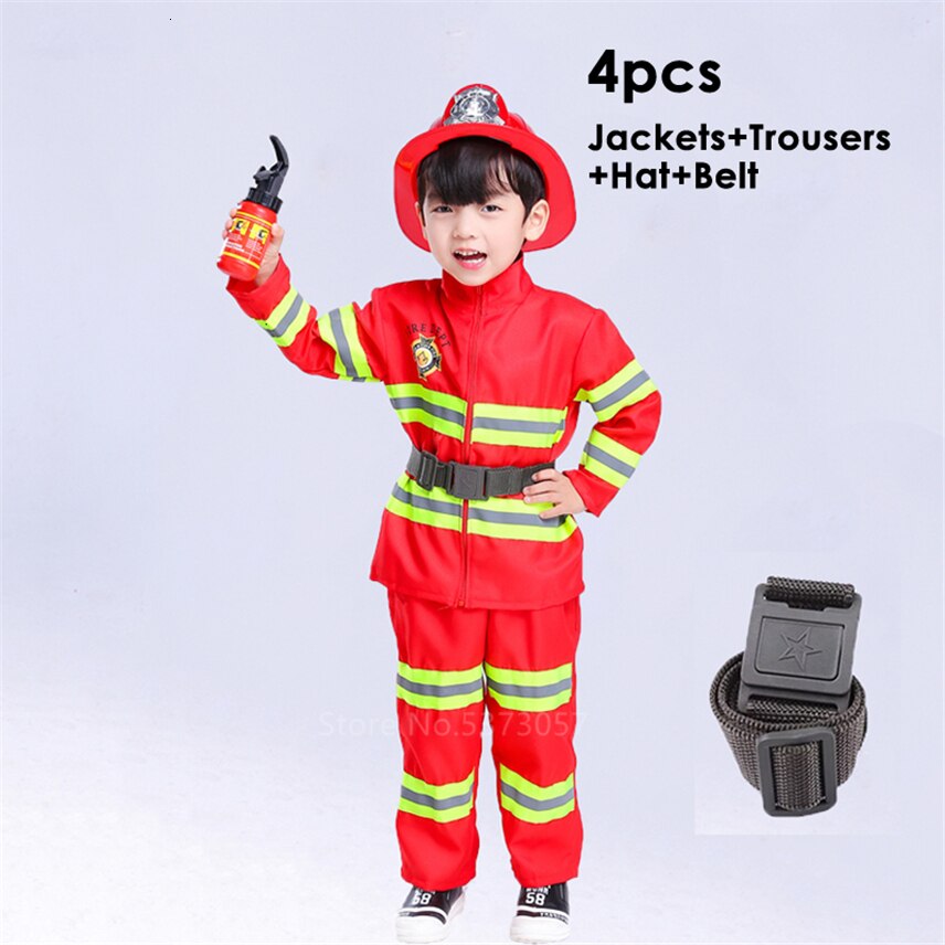 Cosplay de Halloween niños uniforme de bombero niños Sam bombero juego de rol ropa de trabajo traje de niño niña disfraces de de actuación