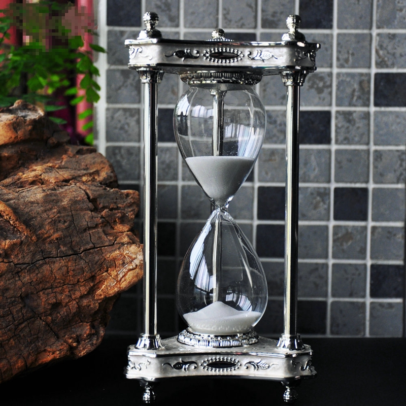 Moonlight metal hourglass 30 minutes timer ornaments home decorations study desktop crafts