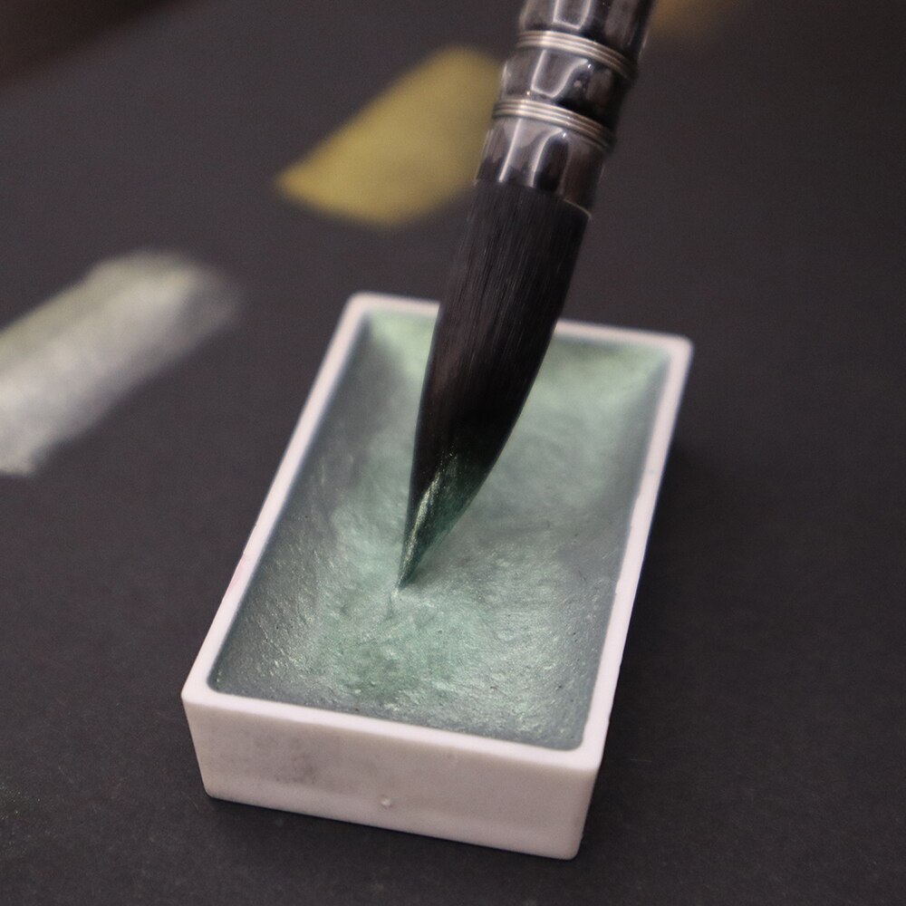 6 kolorów metaliczny pigment akwarela zestaw malarski na rysunek artystyczny brokat fajne ciepłe kolory farby kolor wody patelnia dostaw sztuki