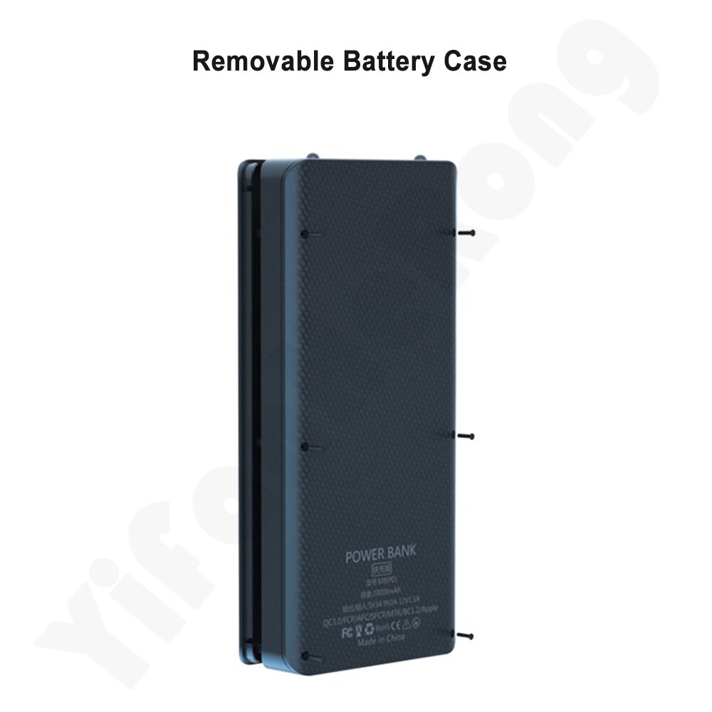 DIY Power Bank Case 8x 18650 Battery Charger External Box With LED Flashlight PD Fast Charger Power Bank Case For Smart Phone