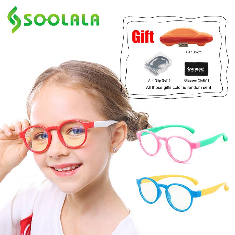 Soolala 2 stk børn blåt lys blokerende briller piger drenge anti glare computer briller autotasker anti blå lys briller