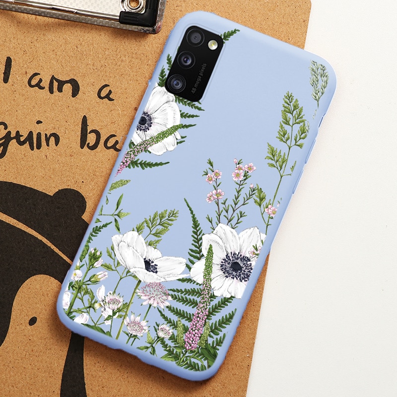 Phone Case For Samsung Galaxy A41 Cover 6.1" Flower Butterfly Soft Silicone Cases For Samsung A 41 a41 Back Cover Fundas Protect: Kqz95-3dabaih