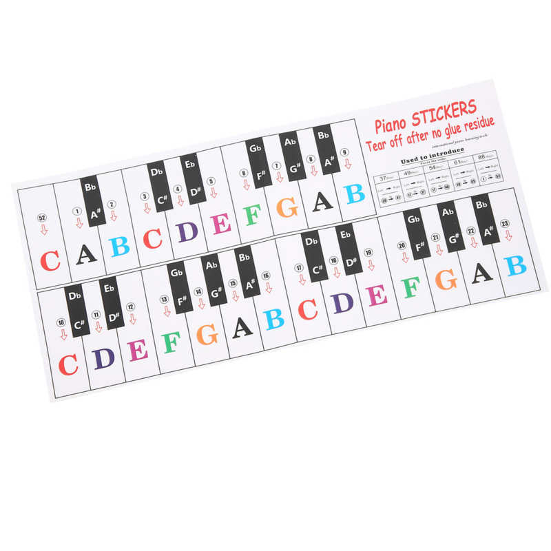 Electronic Keyboard Music Toy Piano Key Sticker Electronic Organ Universal Keyboard Transparent Notation Self-Adhesive
