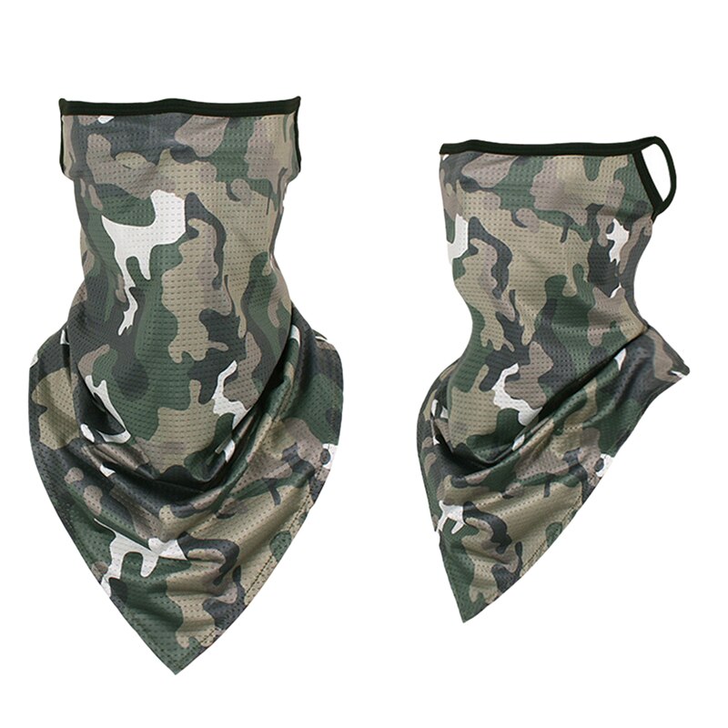 Triangle Ice Silk Scarf Casual Triangle Scarf Neck Gaiter Camouflage Printed Scarves For Adults: Green Forest