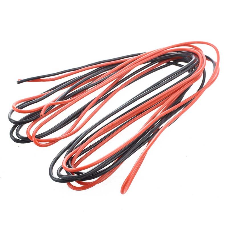 2x 3M 16 Gauge AWG Silicone Rubber Wire Cable Red Black Flexible: Default Title