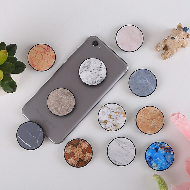 Marble Expanding Mobile Stand Grip Mount Phone Socket Fold Mobile Smartphones Pocket Desktop Stand Bracket Phone Holder