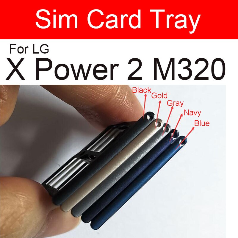 Kleurrijke Sim Kaart Lade Voor LG X Power 2 K220DS Screen K220DS K500DS M320 LS755 K450 Sim Card Adapter Houder kaartsleuf Lade: Blue