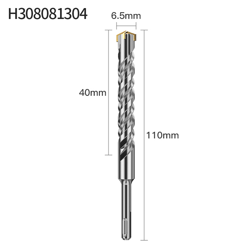LIDIAO Round Handle Concrete Drill Bit with Double Helix Groove and Four Blades Tungsten Steel Drilling Diameter 6 to 14mm: Silver