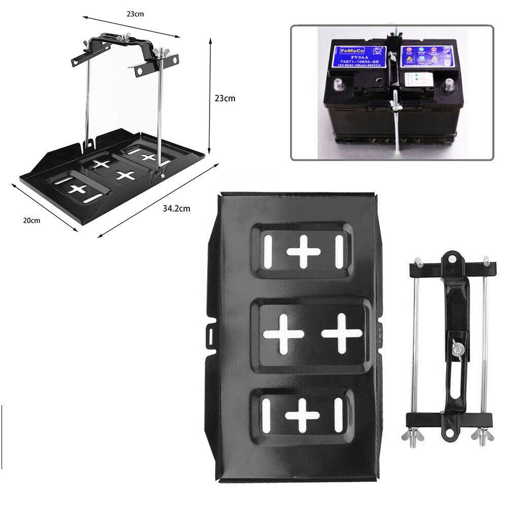 Soporte de estante de barco, ranuras metálicas empotradas, duradero, estable, para coche, marino, Universal, bandeja de batería, accesorios de coche, abrazadera de sujeción negra