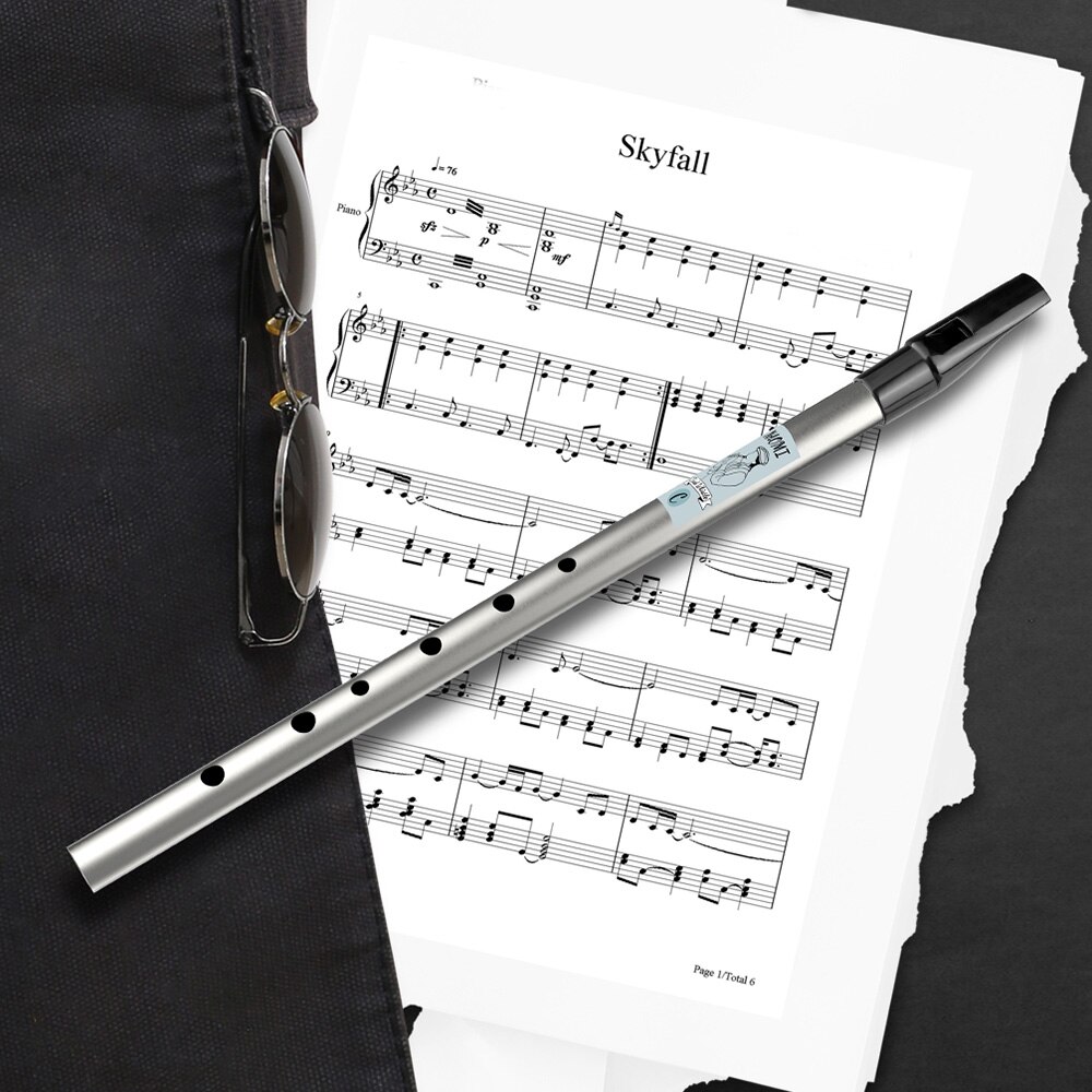 NAOMI 6 Holes Tin Whistle Traditional Irish Penny Whistle Brass Material Musical Instrument for Beginners, Key of C