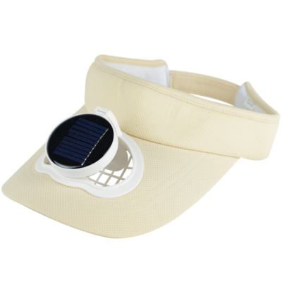 Ventilateur solaire chapeau usb charge grand vent demi casquette été travail en plein air pêche Ventilation refroidissement ventilateur casquette protection solaire: beige  02