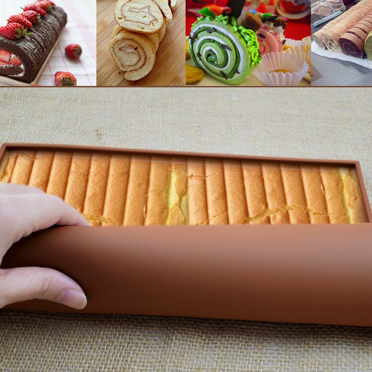 1Pcs Siliconen Bakken Mat Diy Multifunctionele Cake Pad Non-stick Oven Liner Zwitserse Roll Pad Bakvormen Bakken Tools accessoires Yjn