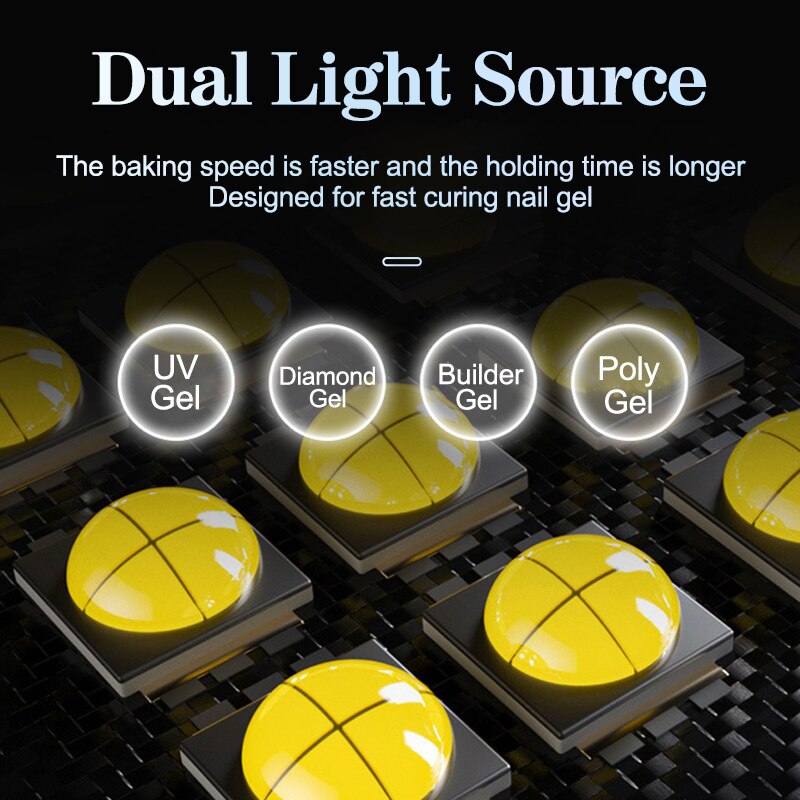 60LED UV Nail Dryer For Manicure Fast Drying Gel Nail Polish With 4 Timer Setting With LCD Display Salon Use Nail Art Tools
