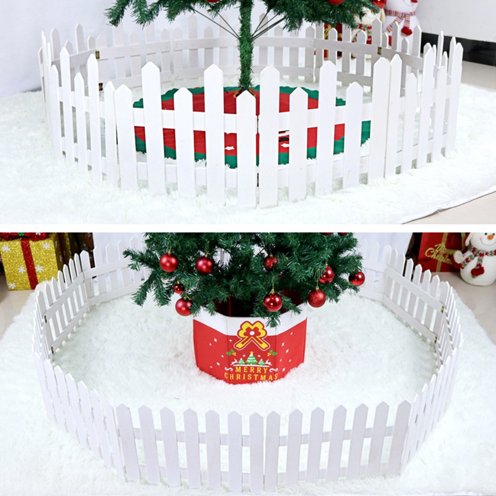 1.2/1.6M clôture en bois arbre de noël scène ornement bricolage blanc clôture barrière de fête de mariage vitrine amovible clôture de noël