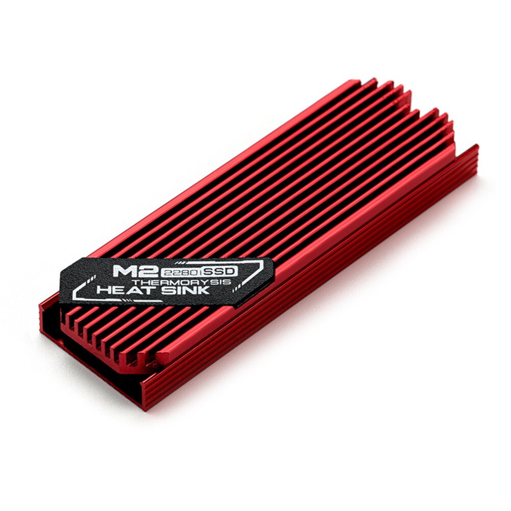 Dissipateur thermique Ultra-fin M.2 SSD M2 2280 disque dur SSD en aluminium, dissipateur thermique de refroidissement pour PCIE 2280 SSD: Red