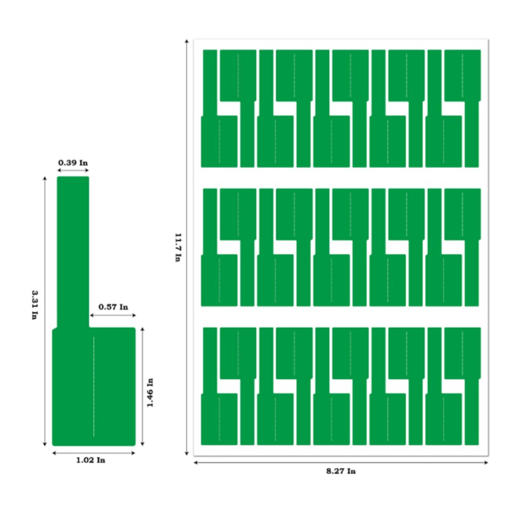 150PCS P-type Cable Label Paper Network Cable Label Three-proof Network Cable Classification Sticker: green