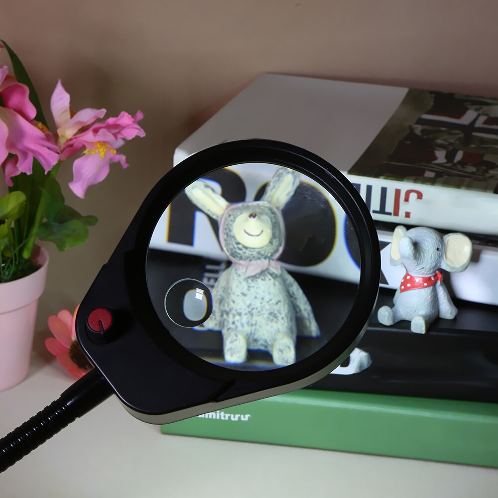 Neue schreibtisch Lampe Lupe Clip-auf Tischplatte Schreibtisch LED Lampe Lesen 3x 10x Große Objektiv Lupe mit clamp