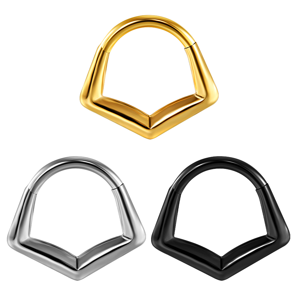 1/3 stk. sæt måne vanddråbe slange septum piercing clicker blomst næseringe 16g segment brusk daith hoop øreringe smykker: Grøn / Forsølvede