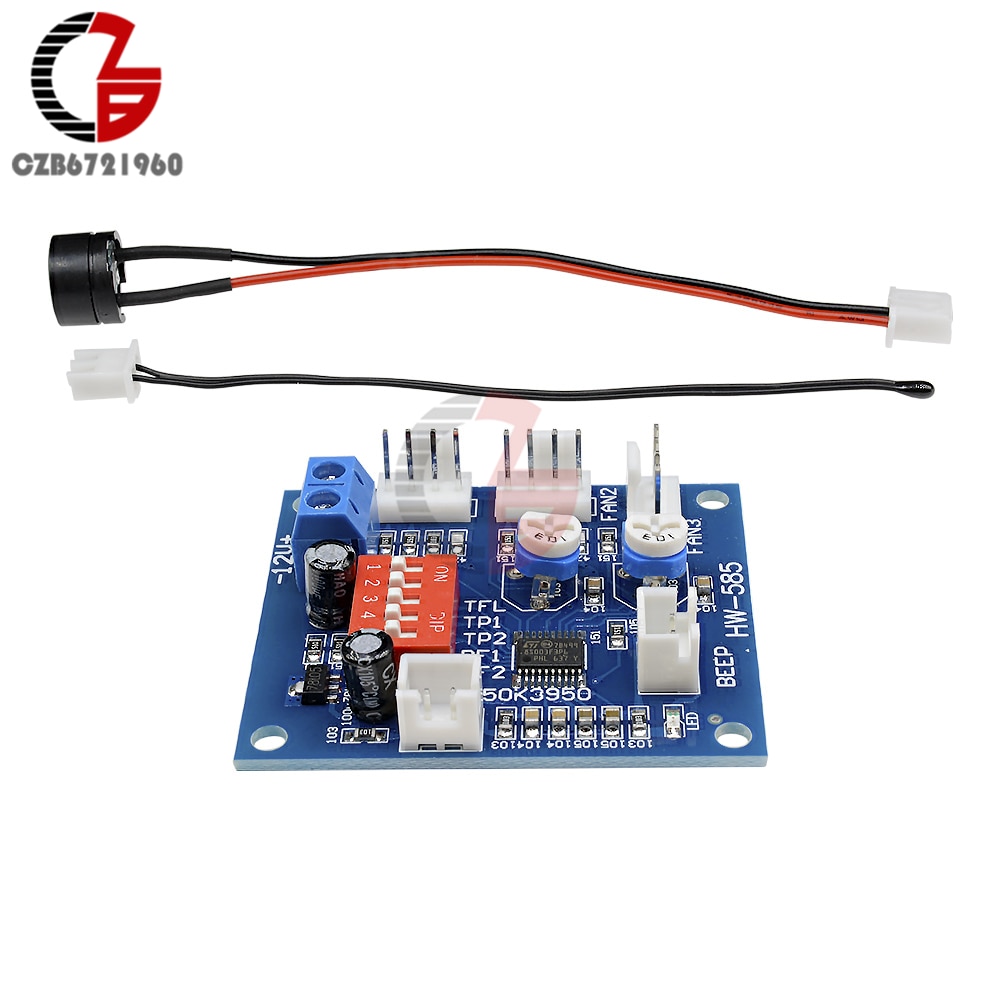 12V PWM DC Motor Temperature Speed Controller Regulator Fan LED Light Dimmer Control Switch 4 Wires