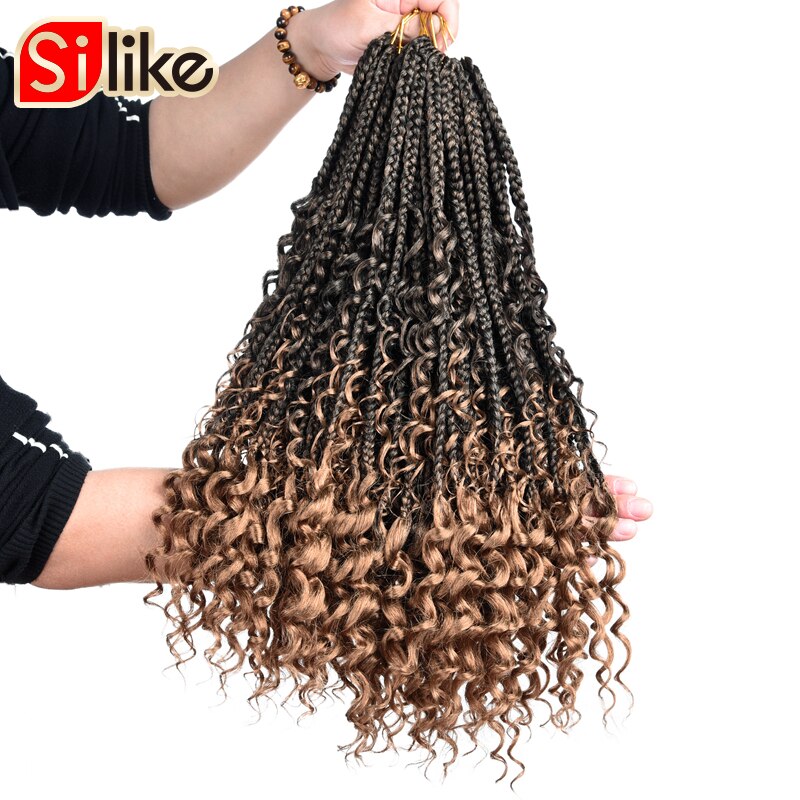 18 Inch Crochet Box Braids 12Strands/lot Pre-looped Synthetic Braiding Hair Extension Messy Bohemian Braids For Black Women: T27 / 1Pcs/Lot