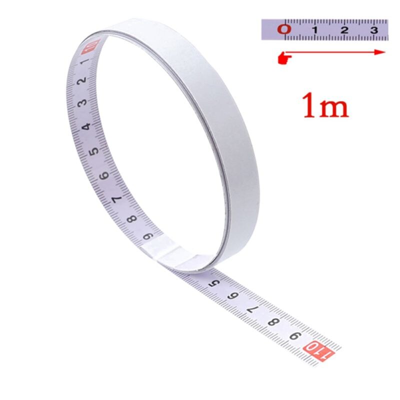 1/2/5M Sticky Scale Ruler Adhesive Miter Saw Track Tape With Glue Mechanical Scale Middle Scale Tape Measurements: A