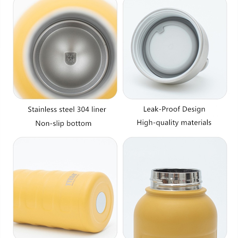 750ml/1000ml podwójny kubek termiczny ze stali nierdzewnej przenośny termos sportowy kreatywny kubek termiczny o dużej pojemności