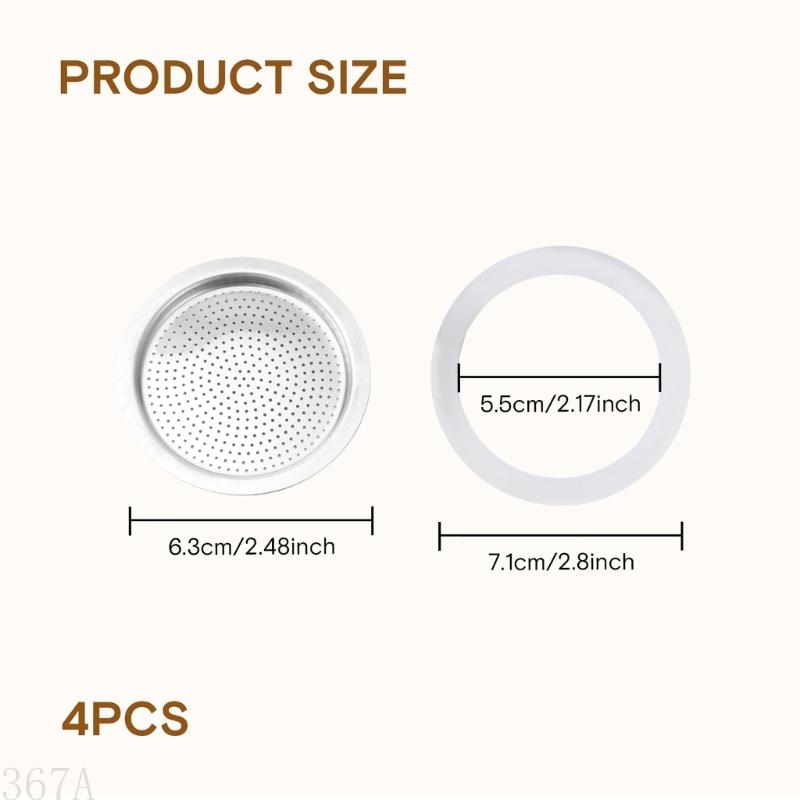 Koffiezetapparaat Vervangingsset - Pakkingen, Afdichtingen, Aluminium Filter - Voor 367A Model