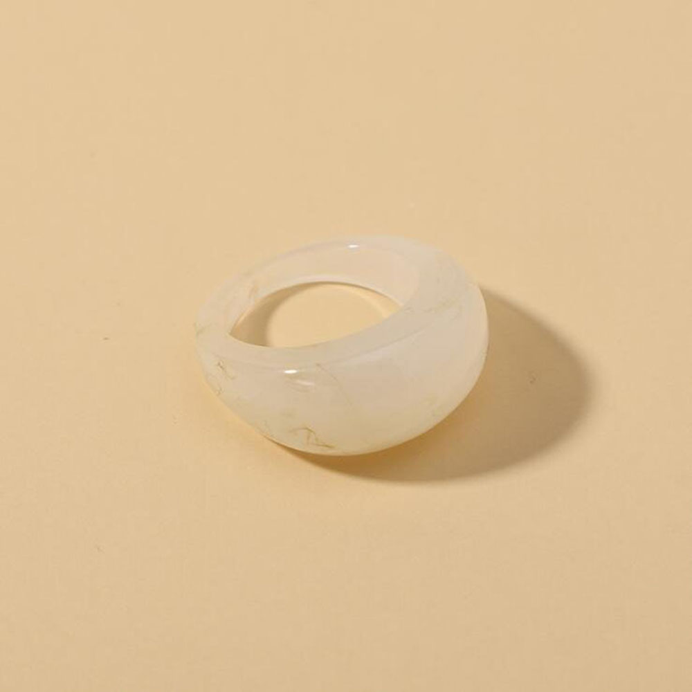 Ensemble de bagues en acrylique Transparent coloré pour femmes, bagues géométriques en résine transparente, à la , bijoux de fête,: Marron