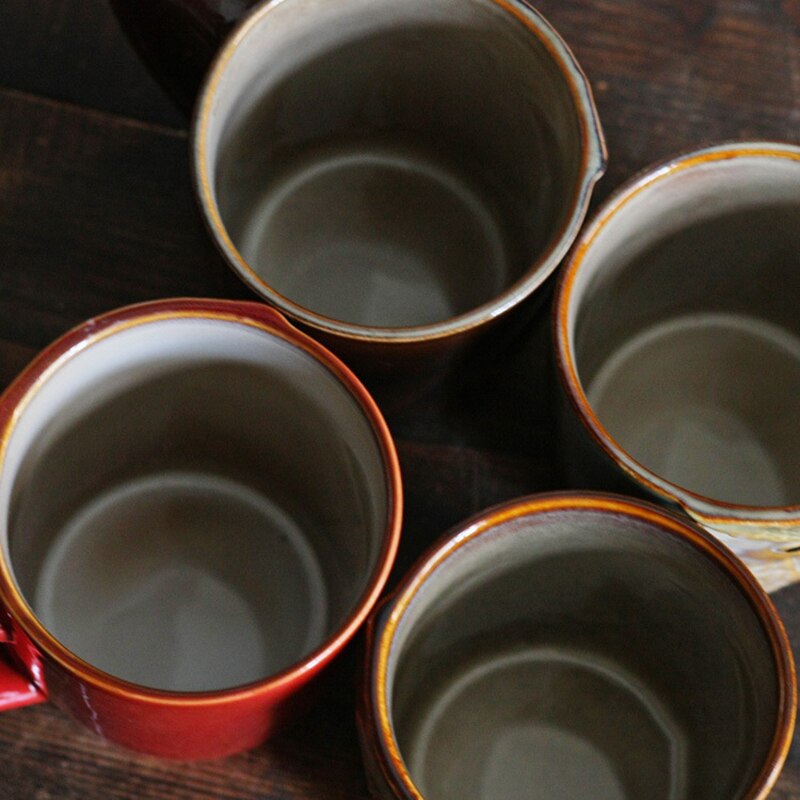 Owl Ceramic Coffe Cup Pottery Milk Coffee Cups Xmas Collection High-temperature Color Ceramic Art Ornaments