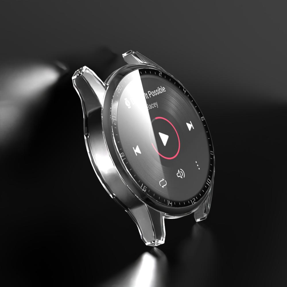 Filme de vidro temperado com anel de calibração capa para huawei assista gt 2 3 46mm caso gt2 pc disco protetor de tela abundante escudo: Clear / For GT3 46mm