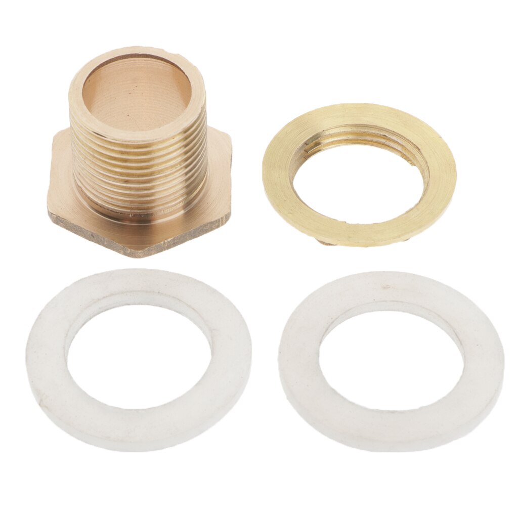 Solid Brass Water Tank Connector with Rubber Ring Leak-proof for Water Tanks