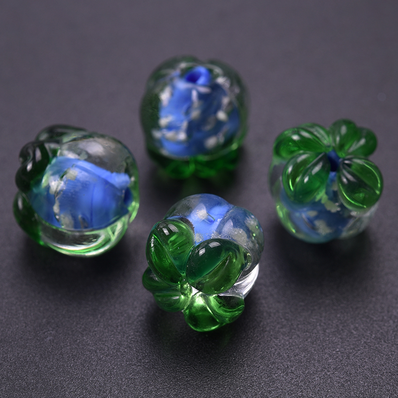 Fargerike 10 stk. glass jordbær persimmon druer perler spacer charms fruktperler øredobber tilbehør glass gjør-det-selv smykker armbånd: Rosa